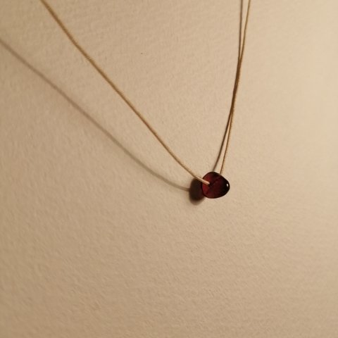 stone necklace　ガーネット