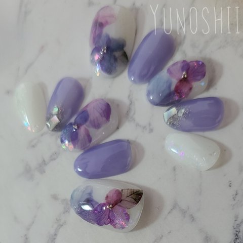 あじさいネイルPurple