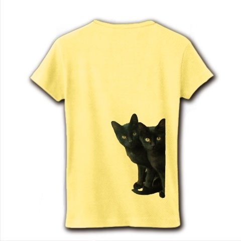 黒猫は見た・バックプリントレディースTシャツ（送料込み）