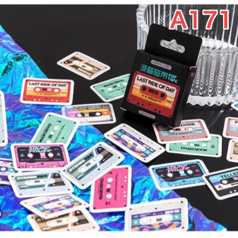 A171☆ 海外♡ミニシール♡カセットテープ♡ステッカー