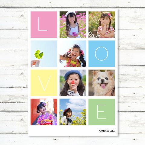 家族やお子さんやペットの写真で思い出のポスター☆待受画面にもできる画像データつき！