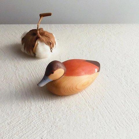 ミニデコイ ラディ(★台付き) mini wooden decoy / ruddy duck