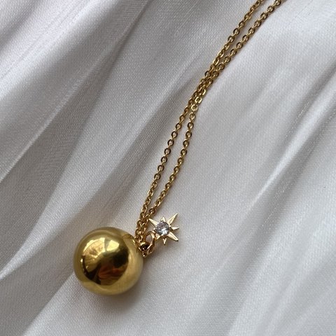 gold star zirconia necklace