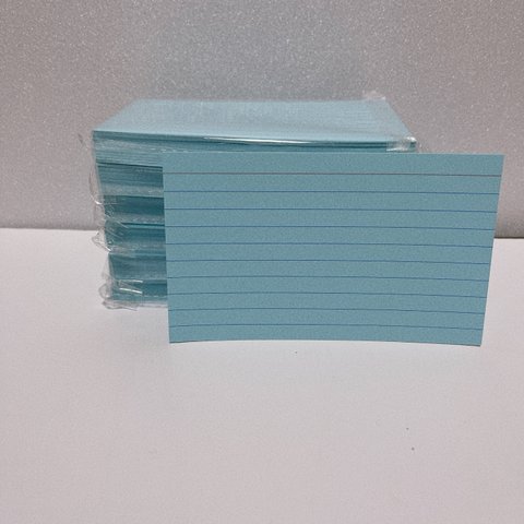 インデックスカード　水色　罫線入　カラー　メモ　20枚