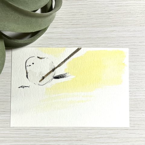 シマエナガの絵はがき【水彩画原画】