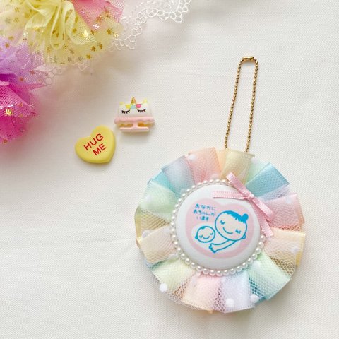 【レインボー🌈】マタニティロゼット　チュールロゼット　マタニティマーク　プレゼント　