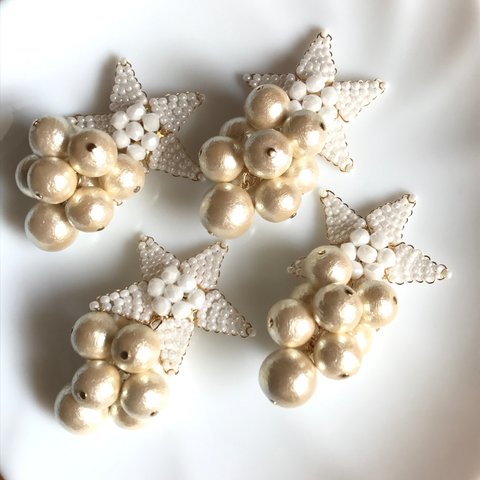 STAR×コットンパール  ピアス イヤリング