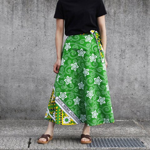 カンガの巻きスカート｜アフリカ布スカート ロングスカート アフリカンプリント