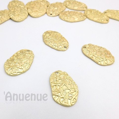 メタルオーバルチャーム（Ivy Vine / Matte Gold）3個セット 