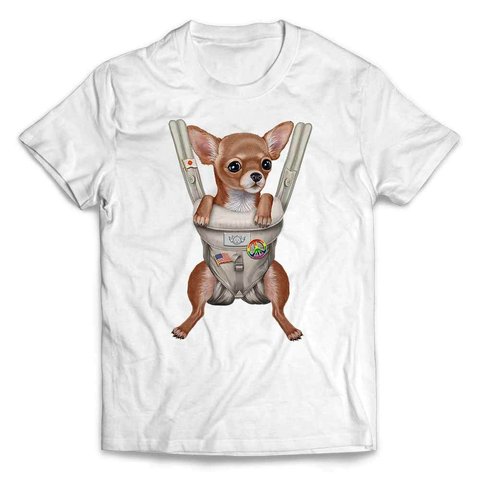 半袖Tシャツ 赤毛 チワワ いぬ 犬 抱っこ 抱っこ紐 by FOX REPUBLIC