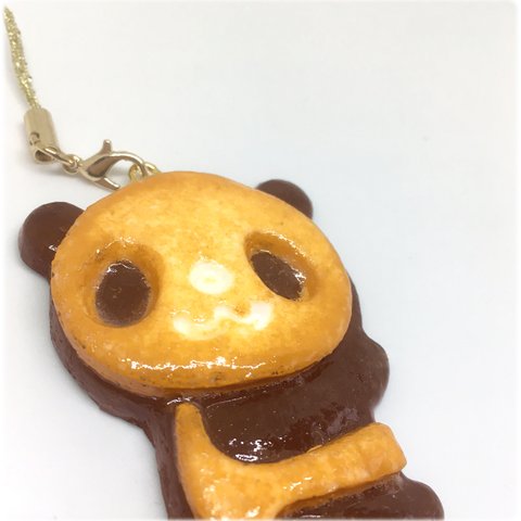 食品サンプル★パンダクッキーストラップ「よこむきパンダちゃん」