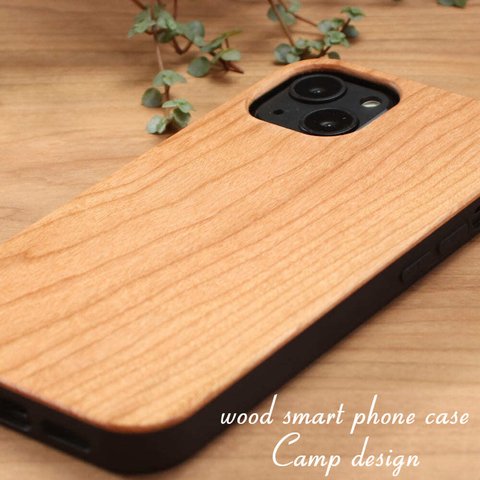 おしゃれな木製 iPhoneケース チェリー 桜 温かみのある天然木 iPhone15 iPhone14 iPhone13 12 mini シンプル 11 pro XR 全機種対応 ウッド カバー