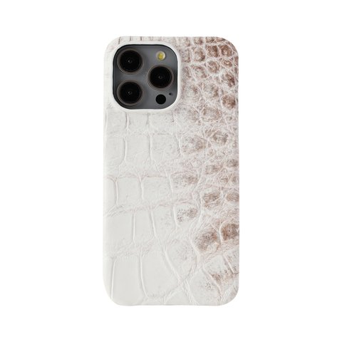 【iPhone15 ProMax】数量限定 ヒマラヤ クロコダイル 一枚革 洗練されたデザイン、極上の触感 クロコダイルの美しさをあなたの手に