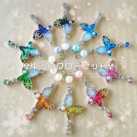 ✾ᵗʱᵃᵑᵏᵧₒᵤ販売×3✾【オビツ11、1/6、1/3用】Dreamy Butterfly 冬ver. 斜めがけネックレス 全10カラー