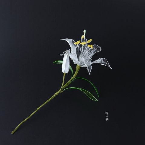 百合 一本挿し 飾り 壁掛け 清らかな lily   .｡*ﾟ+.*.｡ ホワイト +..｡*ﾟ+ ディップアート  花