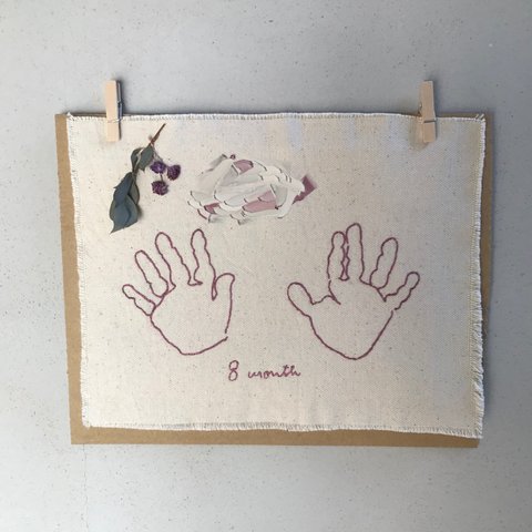 【オーダーメイド】手形・足形刺繍タペストリー