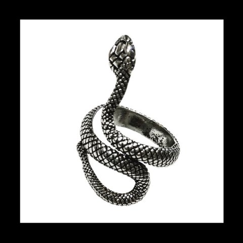 再販【snake_UZUMAKI RING】﻿シルバー 蛇 スネーク シルバーリング ユニセックス   無骨 かっこいい パンク ロック　ダーク  アンティーク