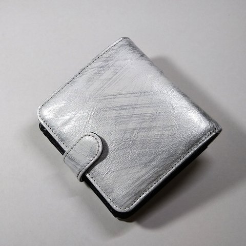 かすりペイントレザー　使いやすいボックス小銭入れ　２つ折り財布