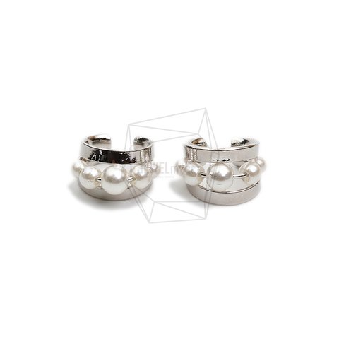 ERG-1943-R【2個入り】パールラウンドイヤーカフ/Pearl Round Earcuffs Earrings