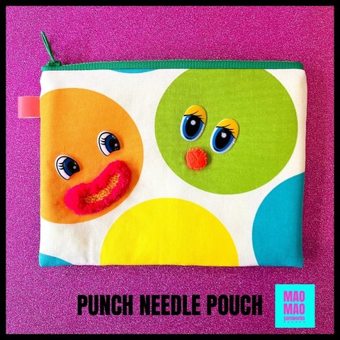 【パンチニードル×フラットポーチ H 】Punch Needle Flat Pouch H