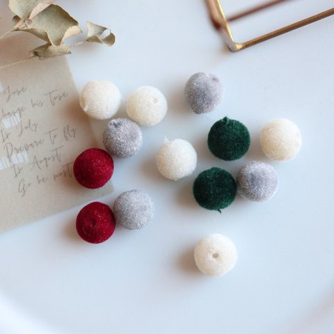 〈13pcs〉ベロア調 beads set