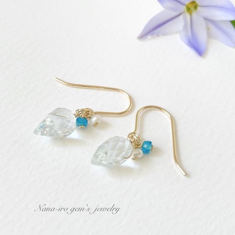 14kgf bluetopaz × 2stones pierce