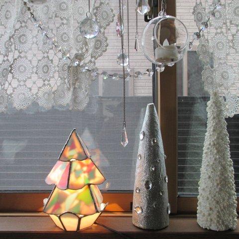ステンドグラス　クリスマス ツリー ランプ