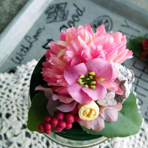 【SOLDOUT】pinkflowerとberry たっぷりぎゅぎゅっとマグネット