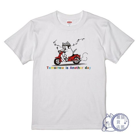 コットンＴシャツ　猫ライダー(ｶﾗｰ)　100～140