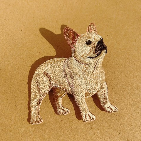 ワッペン 刺繍ワッペン フレンチブルドッグ ペット 犬 dog アイロンワッペン パッチ ダイカット 大きい 入園 入学 母の日 誕生日 記念品 プレゼント ギフト アップリケ dg−008