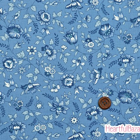 USAコットン(110×50) moda Blueberry Delight ブルーベリーの庭 ブルー 生地 布
