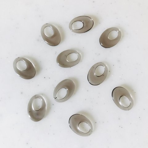 Clear Grey Oval Pendant Tops
