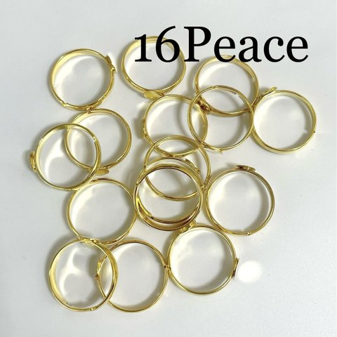 リングパーツ/イエローゴールドカラー16Peace