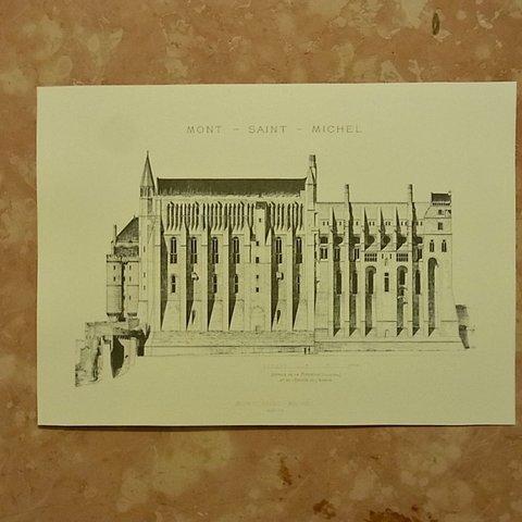 1873年のモン・サン・ミッシェルの修道院入り口 のリフォームの為の図面です。A3サイズ  F-46