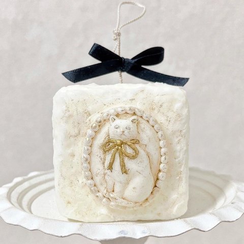 antique candle 〈モフモフねこ〉 ソイキャンドル　猫　ネコ　アンティーク　インテリア　雑貨　ろうそく　蝋燭　誕生日　プレゼント　ギフト　猫の日　プレゼント　装飾　かわいい　癒し　灯り