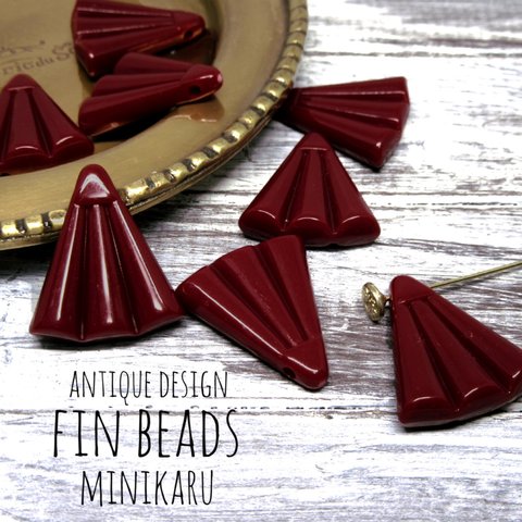 red）antique design fin beads〜8pcs〜