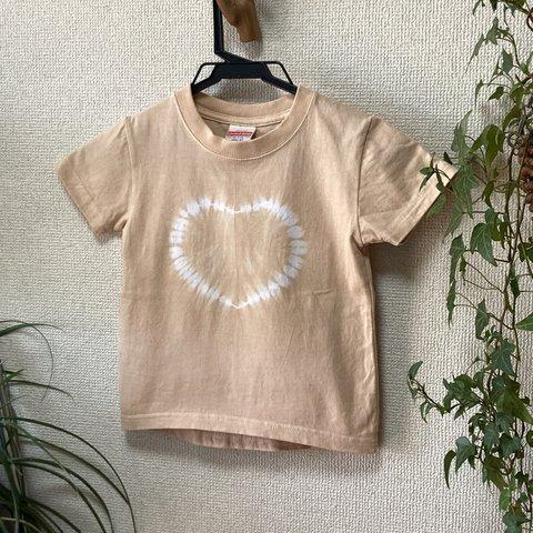 キッズTシャツ100　桜染めしぼり（ハート）