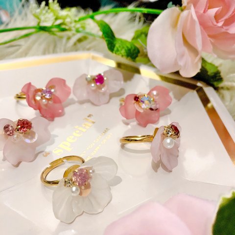 ♧花びらビジュー🌸ring