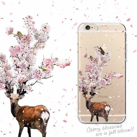 iPhone13mini ケース 鹿桜 