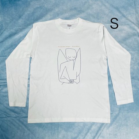 パウルクレー　忘れっぽい天使　ロンT 綿Tシャツ長袖Sサイズ白 SML XL有り