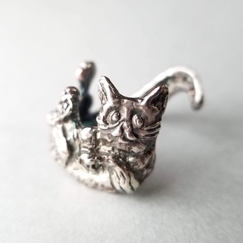 ごろ寝ねこ・silver925製リング（猫・ネコ・にゃんこ・キャット・cat・指輪） 
