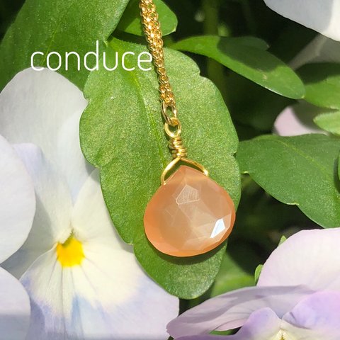 Orange moonstone. 天然石オレンジムーンストーンネックレス