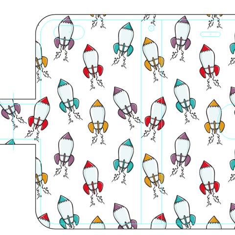 新品送料無料iPhoneケース　手帳型　ロケット