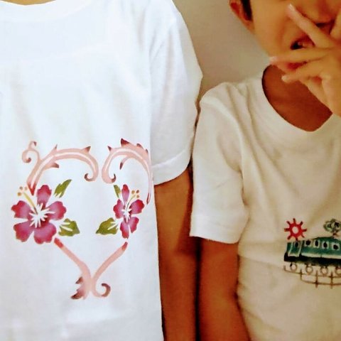 子供用Ｔシャツ ハイビスカス 「紅型」沖縄伝統染め　