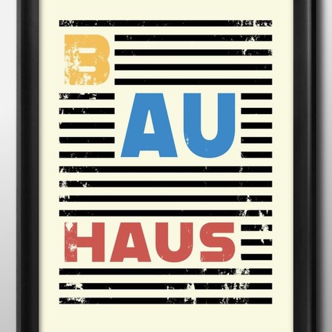 12372■ポスター　絵画　A3サイズ　『バウハウス　BAUHAUS』　アート　イラスト　デザイン　上級マット紙採用　北欧