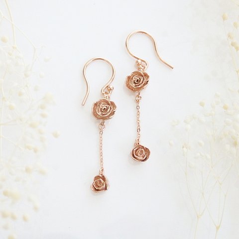 ローズ&ローズピアス(pink gold)