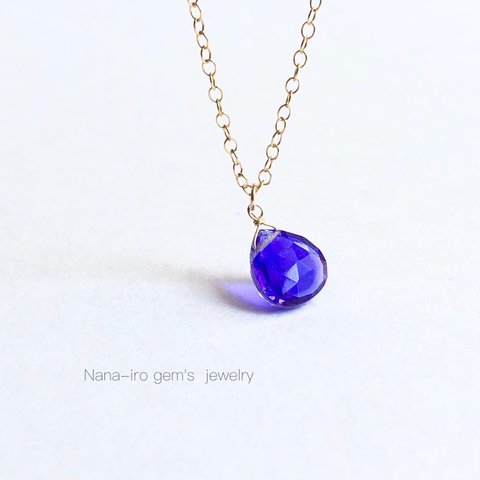 14kgf blue tripletcrystal necklace