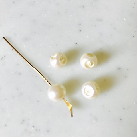 Vintage Pearly White Side Drill Off Beads 《Bd1754》