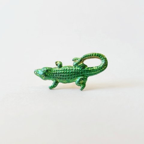 [ワニのピンバッチ]　alligator Animals アニマルズ プレゼント ギフト 和邇 緑