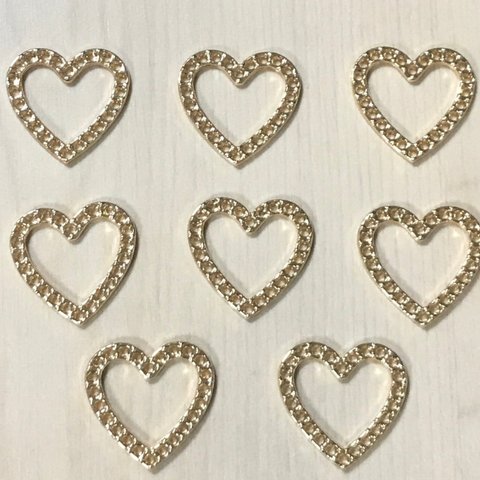 GOLD METAL HEART CHAIN DESIGN CHARM BEADS PARTS